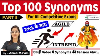 English Vocabulary  Top 100 Synonyms Part 2  Vocabulary Tricks  Crazy Gk Trick  Anmol Maam [upl. by Ynelram985]