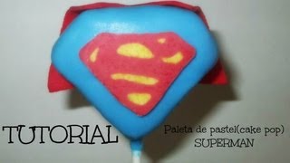 Paletas de Pastel De SUPERMAN CAKE POPS Tutorial  Madelins Cakes [upl. by Skinner]