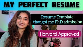 How to write the Perfect Resume for College Admissions  PhD MS and Undergrad [upl. by Arreik]