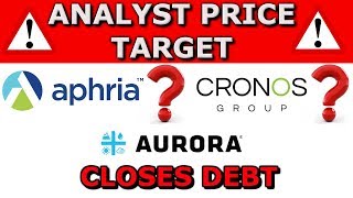 Aurora Cannabis Closes Debt  New Analyst Price Target  Aphria Cronos stock ACBAPHACRON 2019 [upl. by Harden]