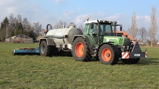 Melkveebedrijf quotde Vosseboerquot met Fendt Favorit 515C en BSA Duport aan het grasland bemesten 2019 [upl. by Wade]