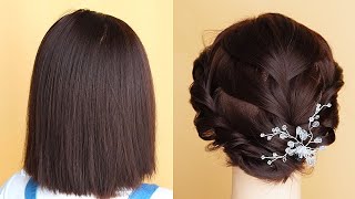 Peinados Para Boda Cabello Corto Paso A Paso  Easy Bun Hairstyle For Short Hair [upl. by Bruning245]