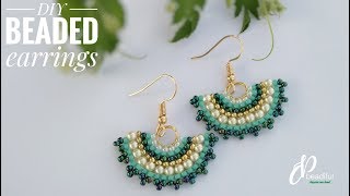 Brick stitch earrings  Easy to make gorgeous earrings  How to make earrings  DIY beaded earrings [upl. by Assenav]