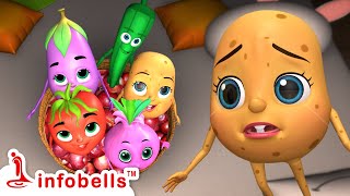 Paanch Natkhat Sabjiyaan  Hindi Rhymes for Children  Infobells [upl. by Notneuq]