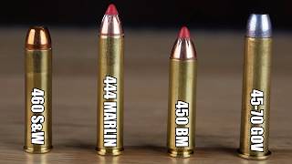 Big Bore Cartridges Compared Velocity Tests and more 460 SampW vs 444 Marlin vs 450 BM vs 4570 Govt [upl. by Ecnav]