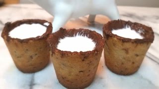 Como hacer tazas de galletas Chocolate Chip Milk Cookie Shots [upl. by Goles]