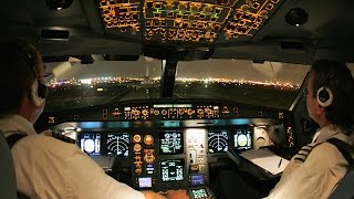 SAS A330 Cockpit Stockholm to Newark [upl. by Tade]