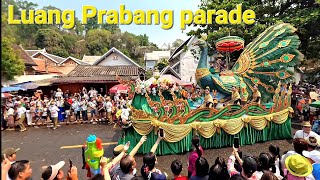 Biggest Lao New Year celebration First day parade in Luang Prabang Laos in 2024 [upl. by Enaasiali]