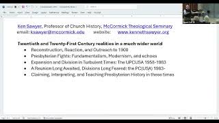 Adult Education History of American Prebyterianism  session 3 of 3 [upl. by Sher59]