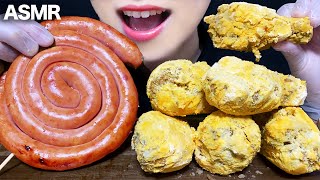 ASMR CHEESE FRIED CHICKEN amp SAUSAGE MUKBANG CHEESY Crunchy Eating Sounds [upl. by Eulaliah366]