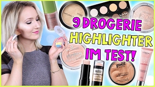 9 DROGERIE HIGHLIGHTER IM TEST WELCHER IST DER BESTE Drogerie Duell  TheBeauty2go [upl. by Ronni]