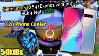 Samsung S10 Pubg Test With X20 Phone Cooler 😍 Pubg Mobile Handcam Pubg Mobile Gameplay 2024 [upl. by Anyela]