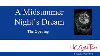 A Midsummer Nights Dream  The Opening Lines [upl. by Errehs]