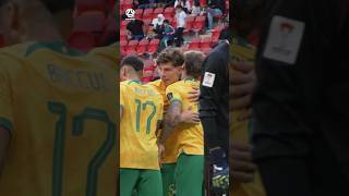 Jordan Bos 🤝 Riley McGree ⚽️🥅 socceroos asiancup2023 shorts [upl. by Lana]