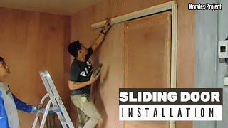 Pag Install Ng Sliding Door  Sliding Door Installation [upl. by Ahsiloc213]