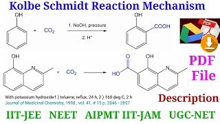 Kolbe Schmidt Reaction  Mechanism  scope  application IIT JAM CSIR NET GATE CHEMISTRY [upl. by Yvel]