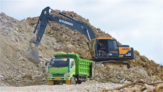 Excavator Dump Trucks Toll Road Construction [upl. by Sherborne]