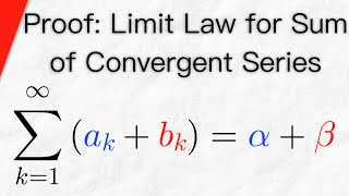 Proof Limit Law for Sum of Convergent Series  Real Analysis [upl. by Ijuy]