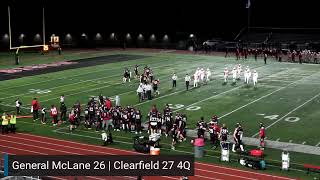 Live Broadcast General McLane  Clearfield 4A Football 1R [upl. by Vacuva491]