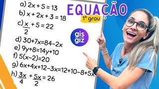 EQUAÇÃO DO 1º GRAU 04 RESOLUÇÃO DE EXERCÍCIOS  MATEMÁTICA BÁSICA [upl. by Nivrae]