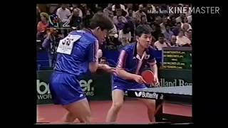 WTTC 1997 Waldner  Persson vs Matsushita  Shibutani highlights [upl. by Jopa]