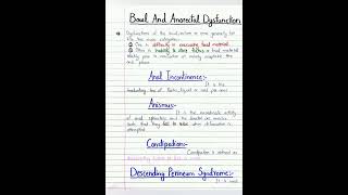 Bowl and anorectal function and dysfunction NotesOBSTETRICS amp GYNECOLOGICAL PHYSICAL THERAPY Notes [upl. by Creamer]