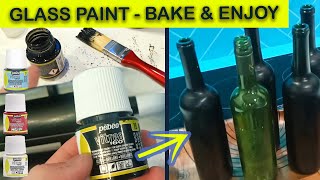 Pebeo Vitrea Glass Paint Review  Best Way to Paint Glass Bottles amp Dishes Permanently [upl. by Kaufman379]