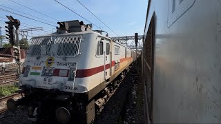 Lalaguda WAP7 With Hussain Sagar Express ​⁠movingstarrj19 [upl. by Asylem]