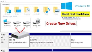 Hard Disk Partition in Windows 10 amp 11  How to create Disk Partition  Create New Drive in windows [upl. by Fessuoy979]