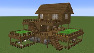 Minecraft  How to build an Spruce Survival House with Farm [upl. by Aelat427]