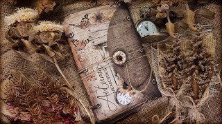 My White Cat Journal FOLIO FLIP THROUGH Autumn Diary Junk Journal Neutral Paper Crafting [upl. by Laband]