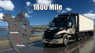 Freightliner Cascadia  ATS Long Delivery From Houston to Bozeman  American Truck Simulator [upl. by Halstead]