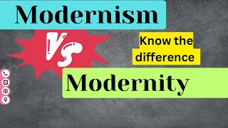 Modernism vs Modernity Differences you should know [upl. by Nyladgam737]