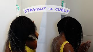 STRAIGHT TO CURLY ROUTINE  Natural Hair Wash Day [upl. by Nyrual]