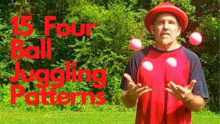 15 Juggling tricks with four balls  can you juggle four balls in a cascade [upl. by Anaer859]