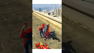 GTA 5 SPIDERMAN VS ALL SUPERHERO 😱 gta5 spiderman shortsvideo shorts [upl. by Yhtak]