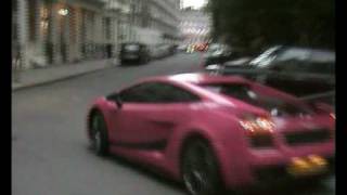 Pink lamborghini Superleggera Powerslide [upl. by Hannad793]