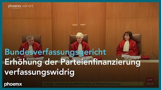 Urteil Bundesverfassungsgericht zur „Anhebung der absoluten Obergrenze der Parteienfinanzierung“ [upl. by Amaleta]