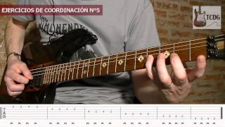 Ejercicios para guitarra eléctrica Coordinación dedos 2 y 4 mano izquierda  Tutorial TCDG [upl. by Nilved]