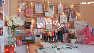 desk setup  stationary organization📚  under Rs500  india [upl. by Anoek]