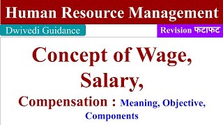 Concept of Wage and Salary Component of Compensation difference between wage and salary HRM [upl. by Phoebe]