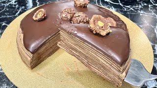 LE GÂTEAU QUI FAIT LE BUZZ ACTUELLEMENT😳 Millecrêpes au chocolat 🍫 [upl. by Odille753]