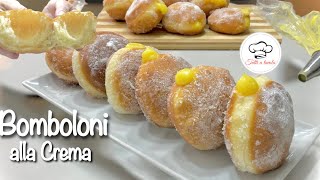 BOMBOLONI ALLA CREMA SOFFICISSIMI leggeri e vuoti dentro 🍋 [upl. by Mears]