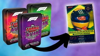 Opening all 3 MEGA TINS TOPPS F1 TURBO ATTAX 2023 Can we find the ULTRA RARE SENNA [upl. by Purvis632]