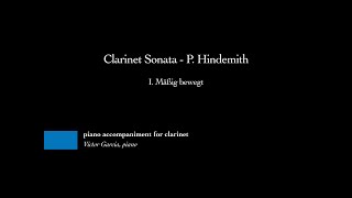 Clarinet Sonata  I Mäßig bewegt  P Hindemith PIANO ACCOMPANIMENT FOR CLARINET [upl. by Laeria]