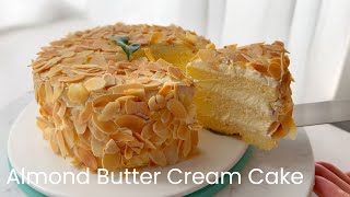 Almond Butter Cream Cake Chiffon Cake [upl. by Obbard]