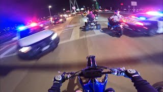 Crazy Police Chase On Dirt Bikes COPS BLOCK OFF HIGHWAY [upl. by Weinreb]