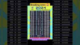 CPL Schedule 2024 CaribbeanPremierLeague CPL24Fixtures CPL24 CricketPlayedLouder cricket viral [upl. by Clywd223]