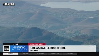 Ventura County firefighters respond to brush fire in Oak Park [upl. by Orabla]