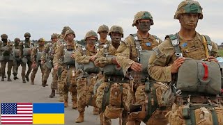 US Army Paratroopers during joint military exercises in Ukraine [upl. by Shanleigh788]